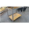 Image 2 : 2 GREY METAL 2 TIER UTILITY CARTS WITH 1 BENCH CHAIN VICE