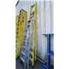 Image 4 : 3 LADDERS- 12' YELLOW FEATHERLITE, 8' & 6' ALUMINUM