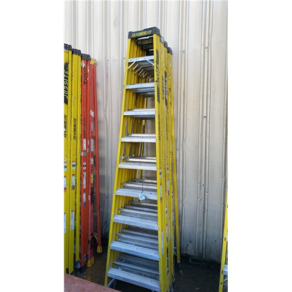 4 FEATHERLITE YELLOW 10' LADDERS