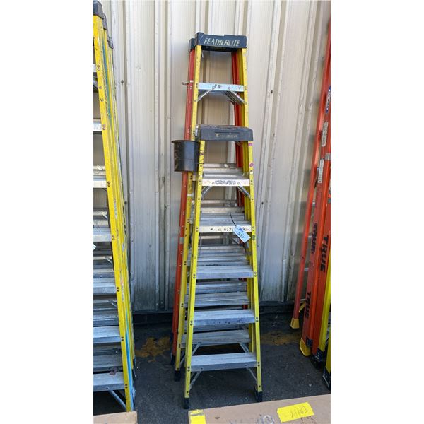 3 FEATHERLITE YELLOW LADDERS- 2- 8' & 1- 6'