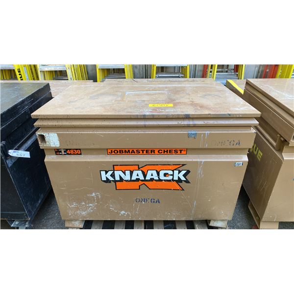 KNAACK BROWN METAL MOBILE JOB BOX APPROX 48"L X 30"D X 41"H