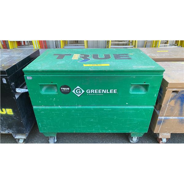 GREENLINE GREEN METAL MOBILE JOB BOX APPROX 48"L X 30"D X 40"H