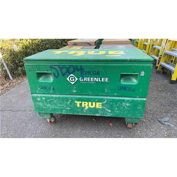 GREENLINE GREEN METAL MOBILE JOB BOX APPROX 48"L X 24"D X 34.5"H
