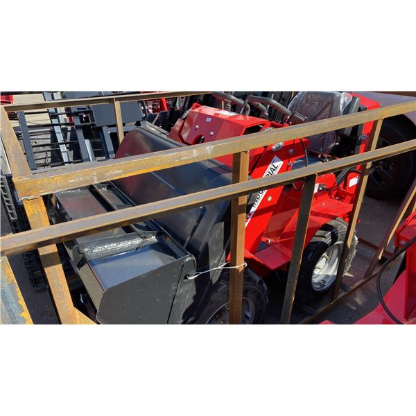 AGT INDUSTRIAL SDA-140W RED GAS POWERED PNEUMATIC TIRE RIDE ON MINI SKID STEER WITH ATTACHED 44"W