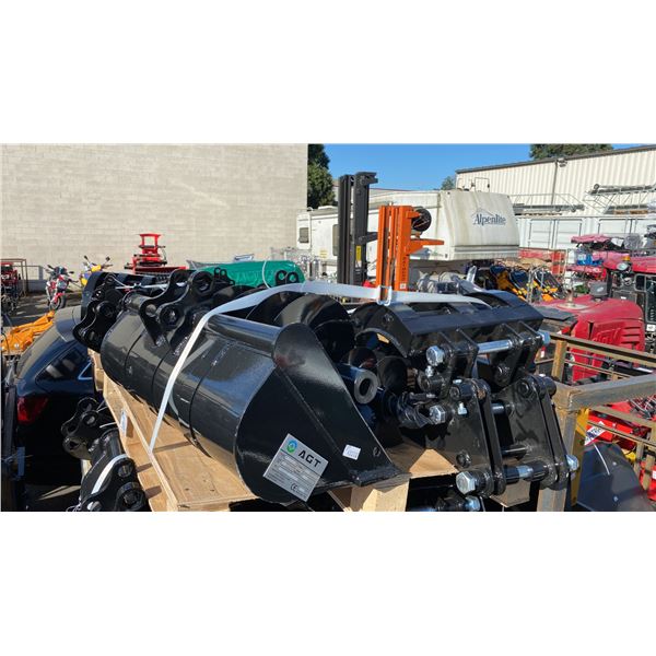 AGT INDUSTRIAL 9PCS MINI EXCAVATOR ATTACHMENT SET 12EX-ATA INCLUDES A QUICK COUPLER, RIPPER, RAKE,