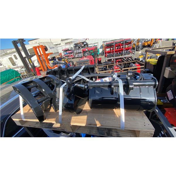 AGT INDUSTRIAL 9PCS MINI EXCAVATOR ATTACHMENT SET 12EX-ATA INCLUDES A QUICK COUPLER, RIPPER, RAKE,