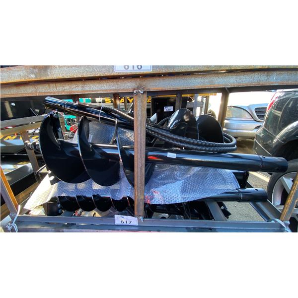 AGT SSECAG-Y HEAVY DUTY HYDRAULIC SKID STEER AUGER ATTACHMENT SET 6", 12" & 14" DIAMETER BITS