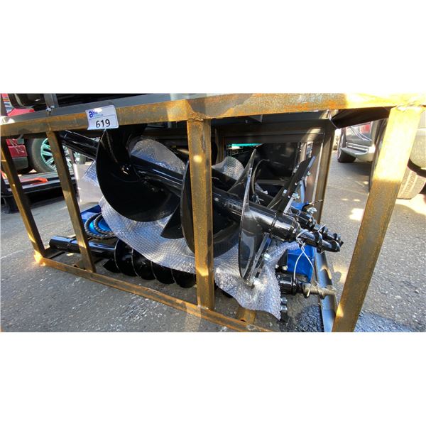 AGT SSECAG-Y HEAVY DUTY HYDRAULIC SKID STEER AUGER ATTACHMENT SET 6", 12" & 14" DIAMETER BITS
