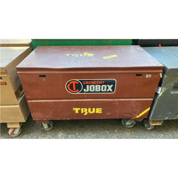 CRESCENT BROWN METAL MOBILE JOB BOX APPROX 48"L X 24"D X 34.5"H