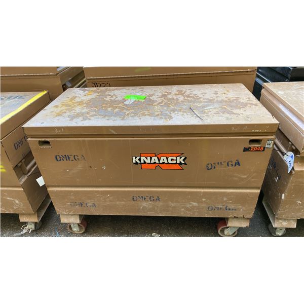 KNAACK BROWN METAL MOBILE JOB BOX APPROX 60"L X 24"D X 35"H