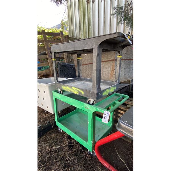 2 PLASTIC 2 TIER UTILITY CARTS