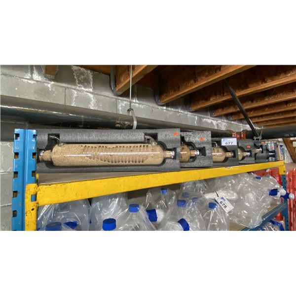 SHELF OF 6 SPECIALIZED LABORATORY GLASS SPIRAL CONDENSERS