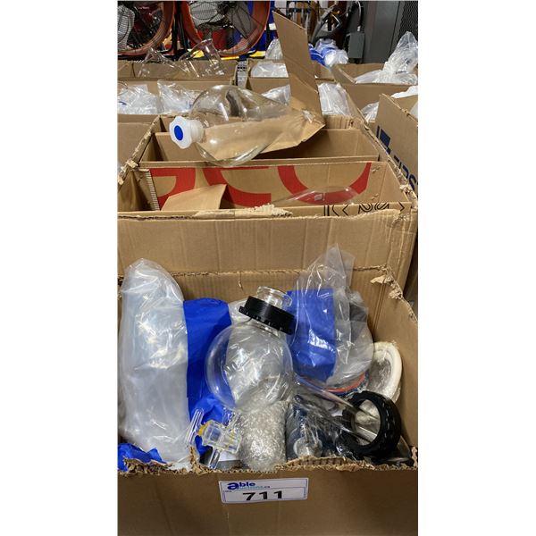 2 BOXES OF ASSORTED LABORATORY GLASSWARE & PARTS