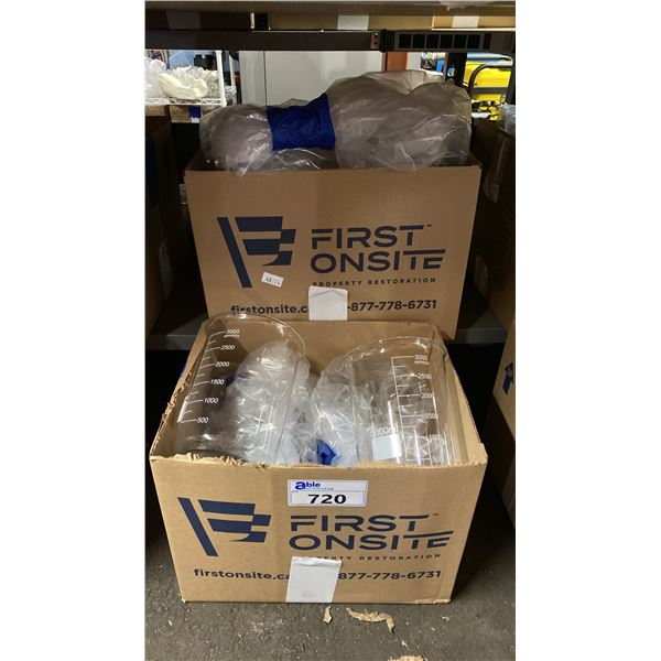 2 BOXES OF ASSORTED LABORATORY GLASSWARE