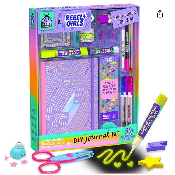 DIY Journal Kit by Purple Ladybug Rebel Girls with 50+ Accessories