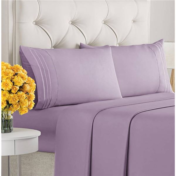 CGK Linens 4-Piece Queen Microfiber Sheet Set in Lavender