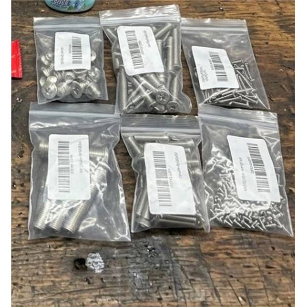 Lot of Stainless Steel Screws and Bolts Set, Multiple Sizes