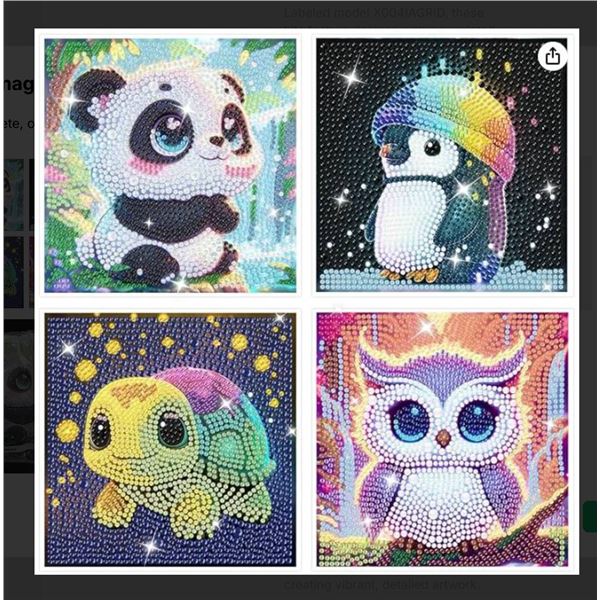 4 Pack Diamond Painting For Kids, Diamond Gem Art Kit