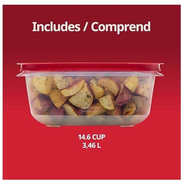 Loy of 2 – Rubbermaid 14.66-Cup EasyStore Square Food Storage Container with Lid