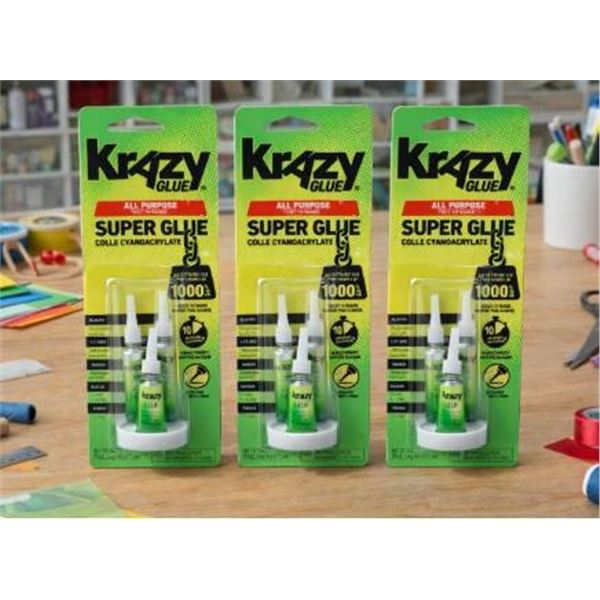Krazy Glue All Purpose Super Glue with Precision Tips – Lot of 3 – 4×0.05 ml