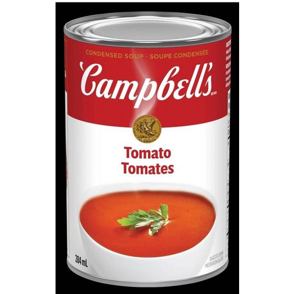 Lot of 12 Campbell’s Homestyle Tomato Soup Cans, 284 mL Each