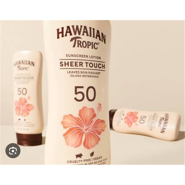 Hawaiian Tropic Sheer Touch SPF 50 Lotion, Set of 3