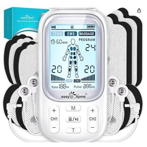Easy@Home EHE020 TENS and Powered Muscle Stimulator with Accessories