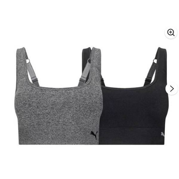 PUMA 2-Pack Seamless Sports Bras, Size Large, Convertible Design