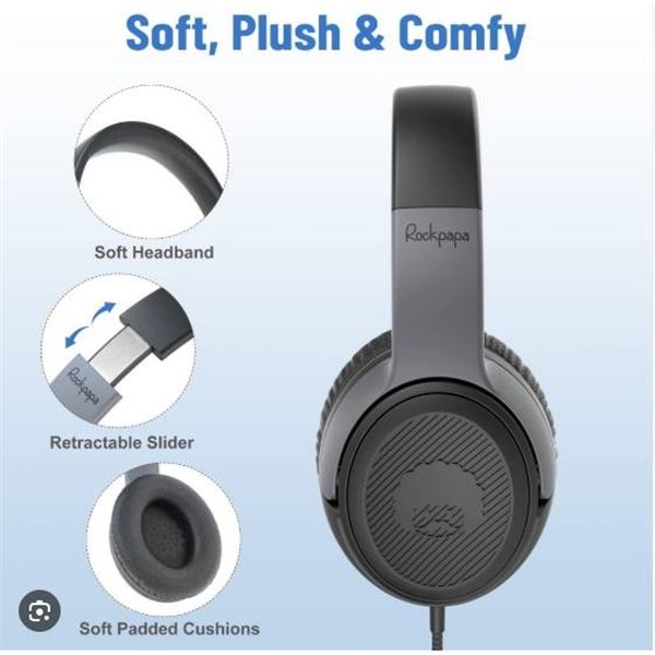 Rockpapa Share 1 Kids Comfort Headphones with Built-in Microphone