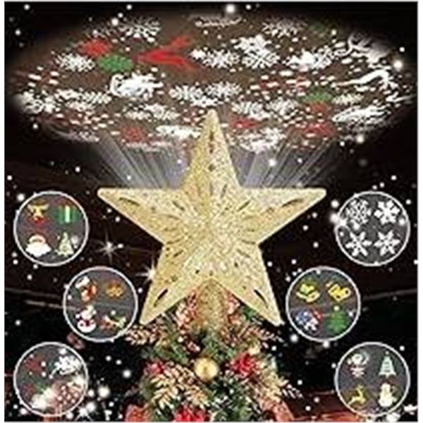 LED Christmas Tree Topper with Built-in Star Projector