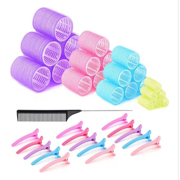 VEEC Abacus Rollers Hair Curlers 36-Piece Set with Duckbill Clips