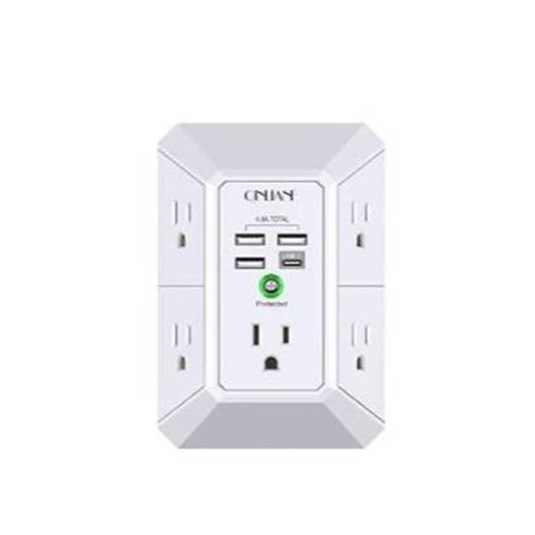 Qinliang Model HR-519D Multi-Outlet Wall Charger with USB and Surge Protection