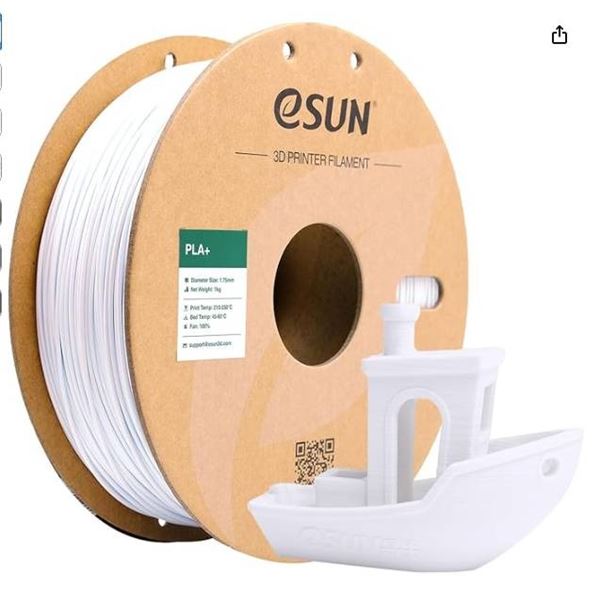 ESUN PLA+ 3D Printer Filament for 3D Printers, White, Model X002PH13HWF