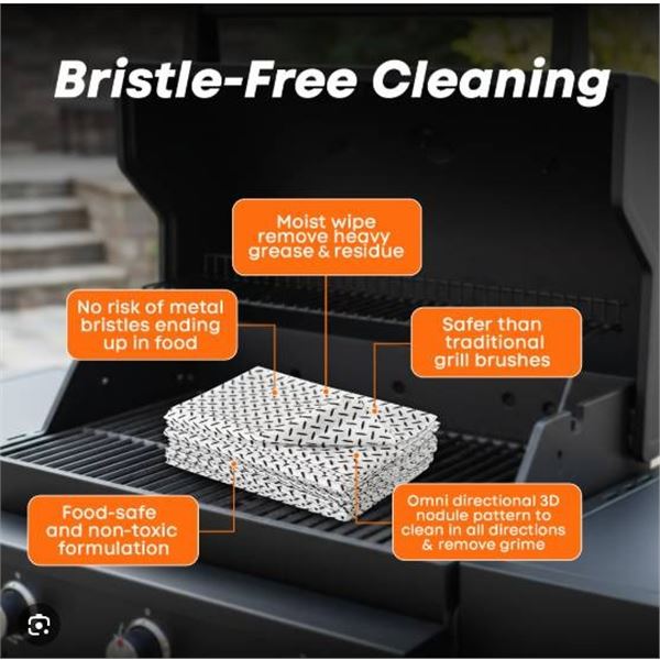 Proud Grill Q-Swiper Easy-Clean BBQ Grill Cleaning Wipes, 40 Count