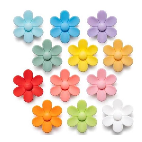 20 Multicolored Flower-Shaped Magnets