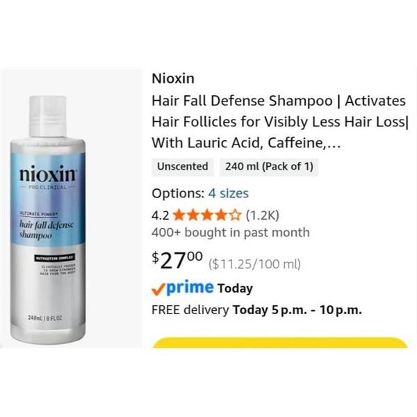 Nioxin Pro Clinical Hair Fall Defense Shampoo 476 mL
