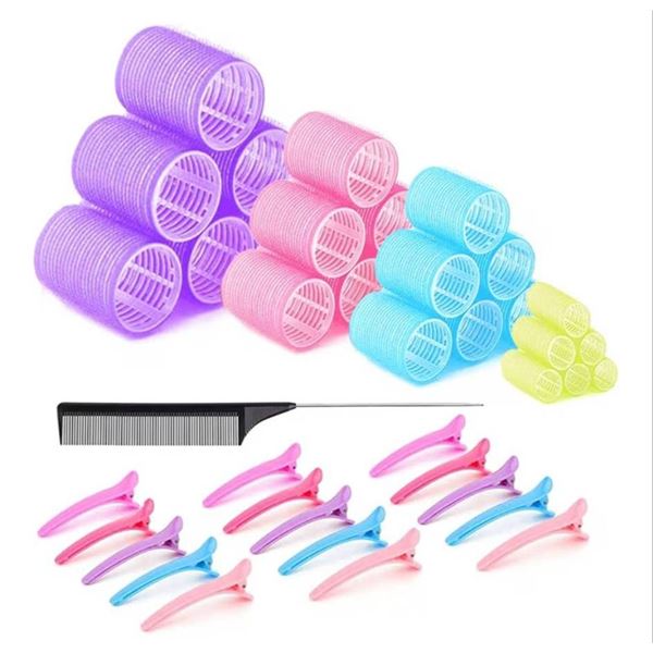 VEEC Abacus Rollers Hair Curlers 36-Piece Set with Duckbill Clips