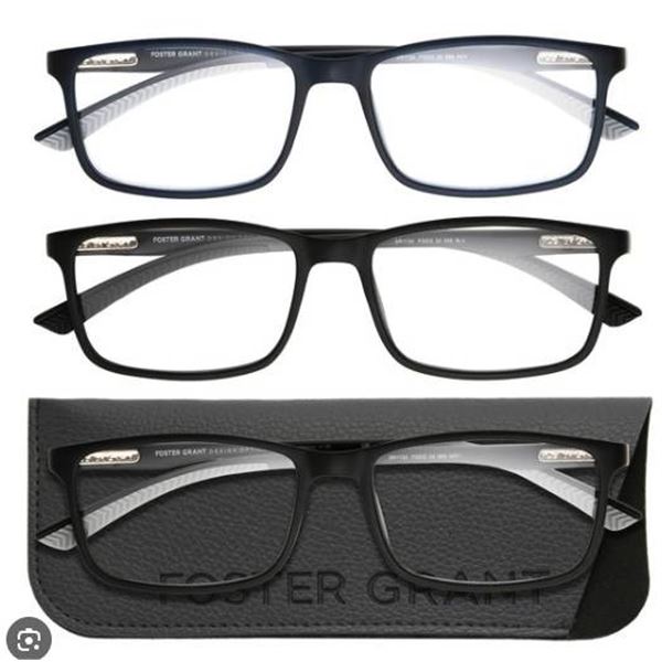 Foster Grant +3.00 Classic Reading Glasses, 3-Pack Set