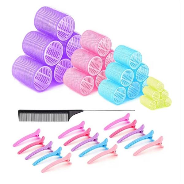 VEEC Abacus Rollers Hair Curlers 36-Piece Set with Duckbill Clips