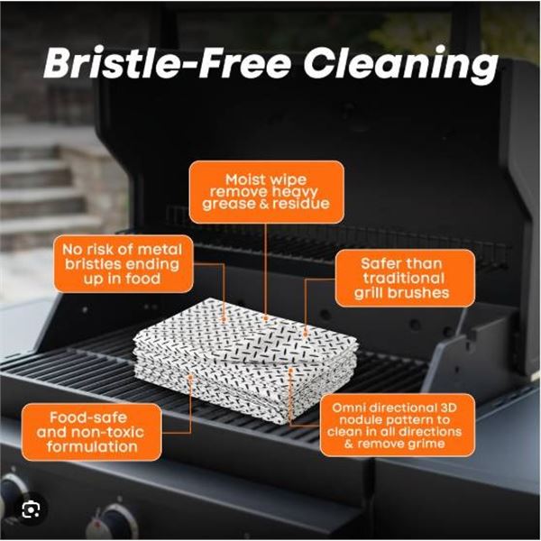 Proud Grill Q-Swiper Easy-Clean BBQ Grill Cleaning Wipes, 40 Count