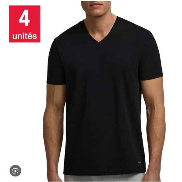 Kenneth Cole New York Cotton Stretch V-Neck T-Shirts, L/G, 4-Pack