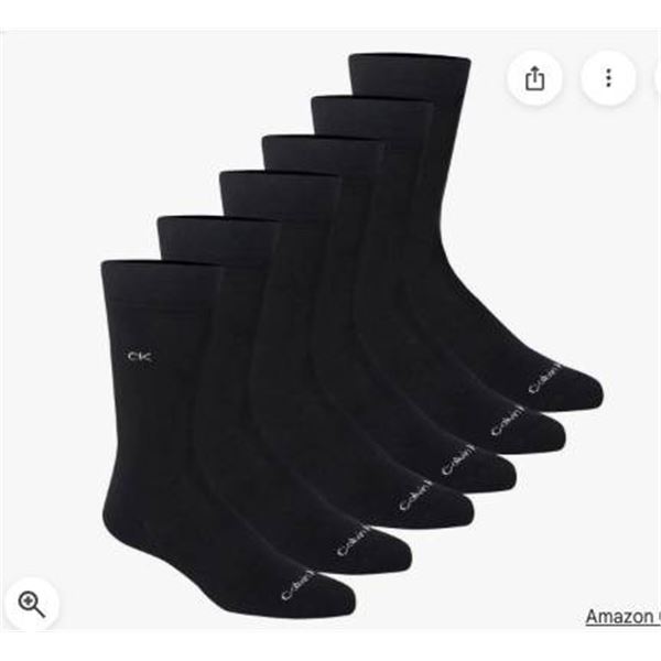 Calvin Klein Comfort Dress Zone Cushion Crew Socks, Size 7-12, 6 Pairs