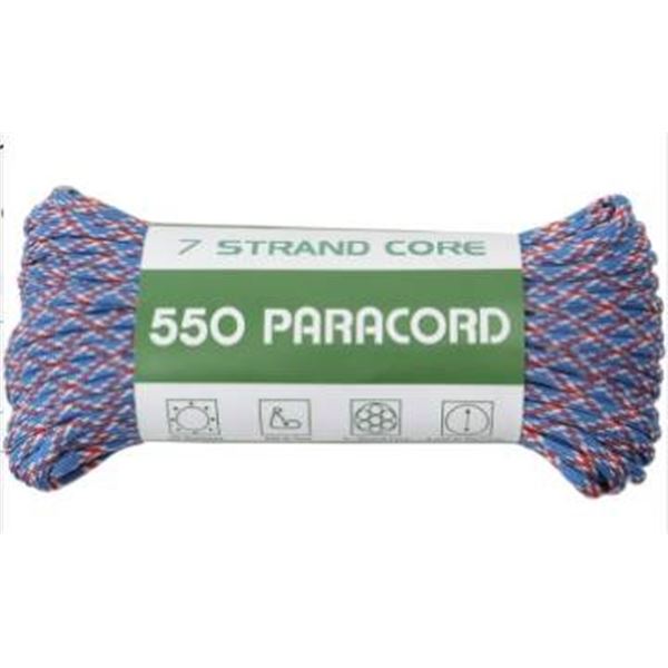 550 Paracord with 7-Strand Core, 4mm Diameter, and 550 lb Strength Test
