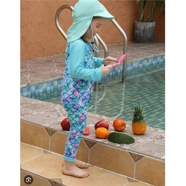WeVSWe Kids UPF 50+ Sun Protective Swimwear with Cap-0-3 MONTH