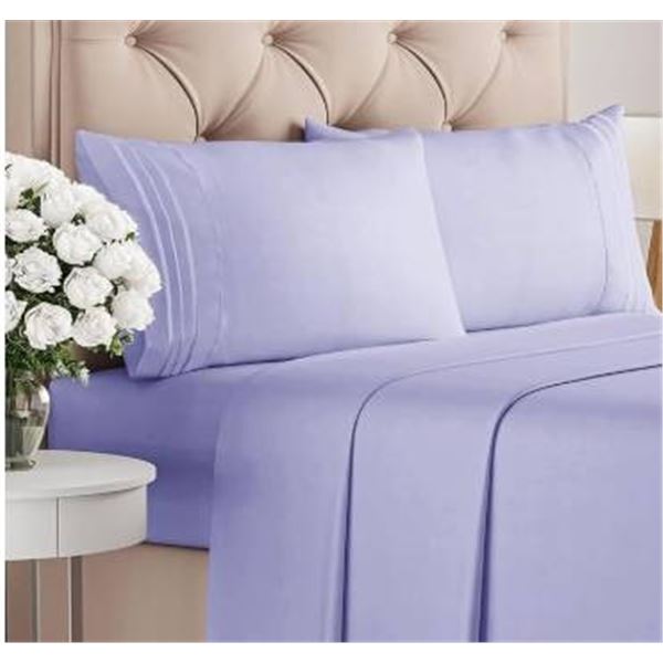 CGK Linens 4-Piece Queen Microfiber Lavender Sheet Set