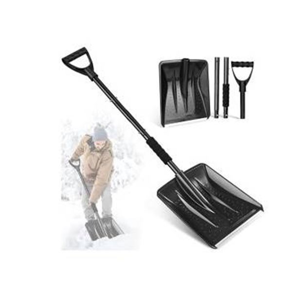 Detachable Snow Shovel With D-Grip and Non-Slip Handle, 110 cm Length