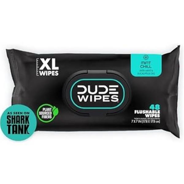 3- PACKS OF 48 –  Dude Wipes XL Flushable Wipes, Plant-Sourced Fibers, Sewer Safe