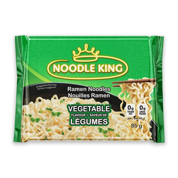 Noodle King Instant Ramen Noodles, Vegetable Flavor, 24 Packs, 85 g Each