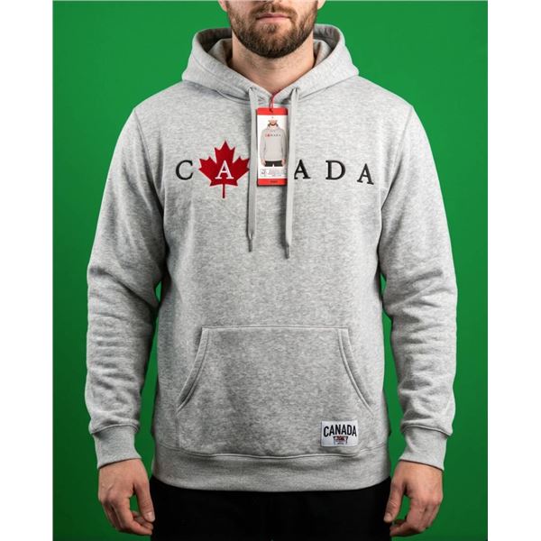 Canada Hooded Sweatshirt with Embroidered Maple Leaf Design in Size M/M