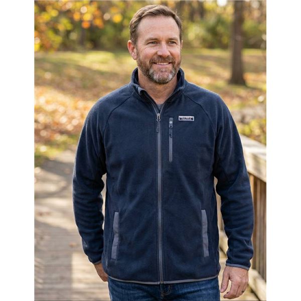 Auclair Men’s Zip-Up Fleece Jacket, Size Small, Navy Blue